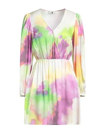 Twinset U & B Woman Mini Dress Lime Green Size L Viscose, Polyamide, Elastane In Green