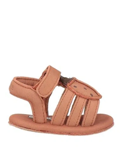 Donsje Amsterdam Newborn Girl Newborn Shoes Tan Size 0 Leather In Brown