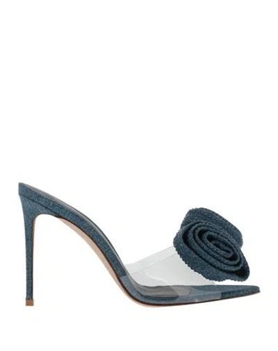 Le Silla Rose 110mm Denim Mules In Blue