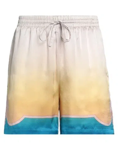 Casablanca "colorful Silk Bermuda Shorts Set In Neutro