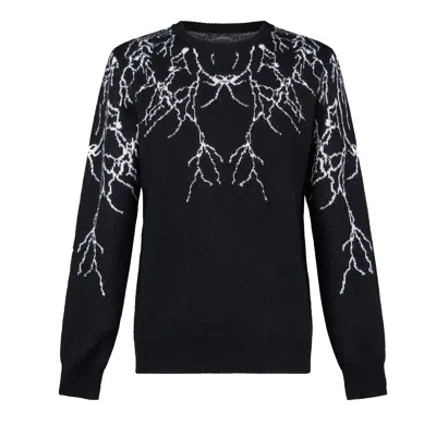 Phobia Men's Lightning Jumper Sweater Black/white In Black