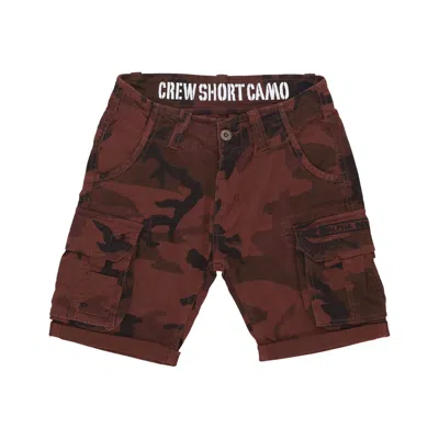 Alpha Industries Men's Crew Short Camo Burned Camo Shorts In Brown