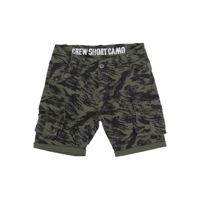 Alpha Industries Men's Crew Short Camo Brushstroke Green In Green