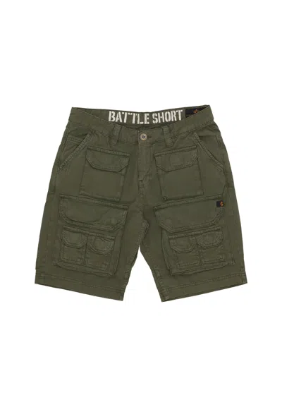 Alpha Industries Battle Short Men's Trousers Dark Olive In Green