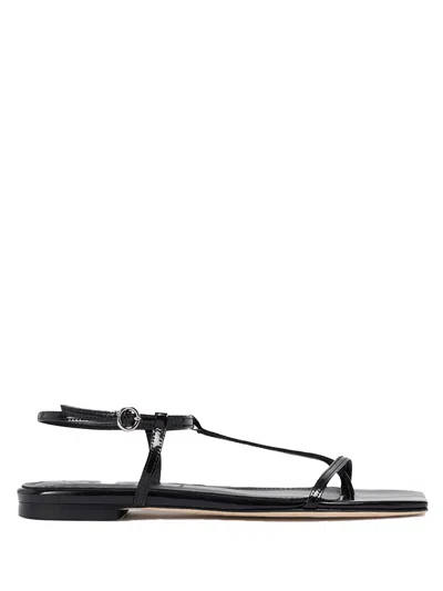 Aeyde Ella Leather Sandals In Black