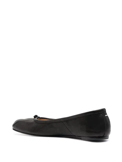Maison Margiela Tabi Leather Ballerina Flats In Black