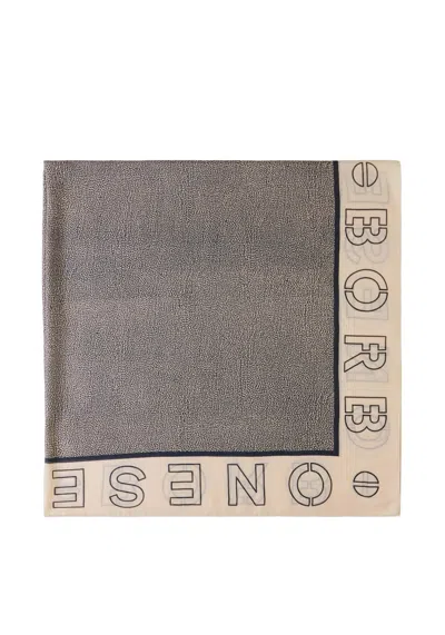 Borbonese Maxi Foulard Op Logo Outline 1 Woman  6da060tj2-z81 Multicolor In Multicolor