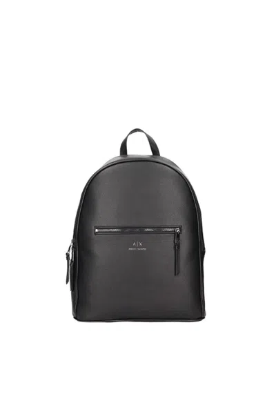 Armani Exchange Zip-pocket Backpack In Black