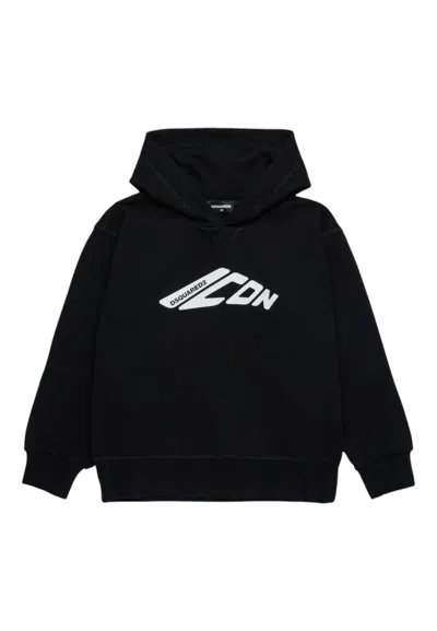 Dsquared2 Felpa Con Logo Icon New Generation In Black