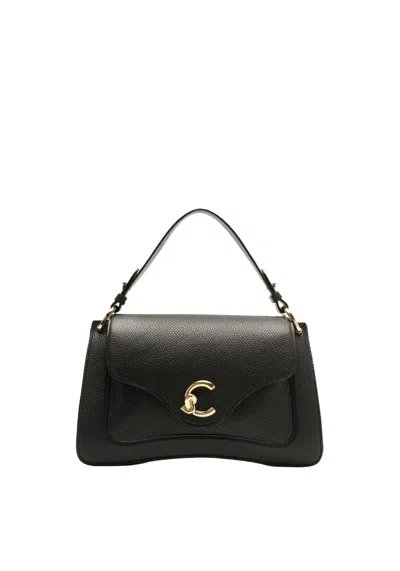 Coccinelle Handbag Grained Leather In Black