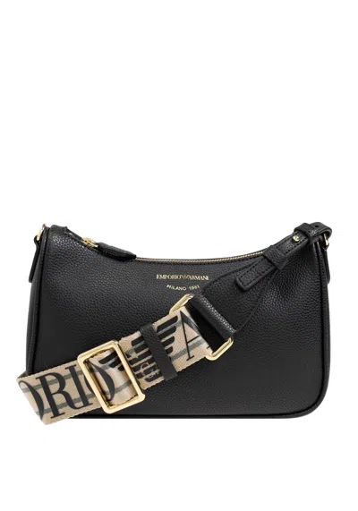 Emporio Armani Logo-stamp Crossbody Bag In Black