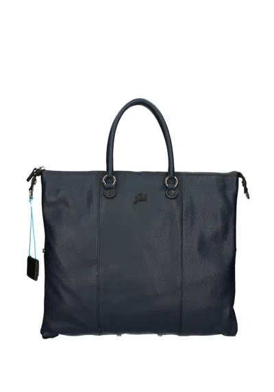 Gabs Versatile Large Black Leather G3 Plus Hand Bag In Blue