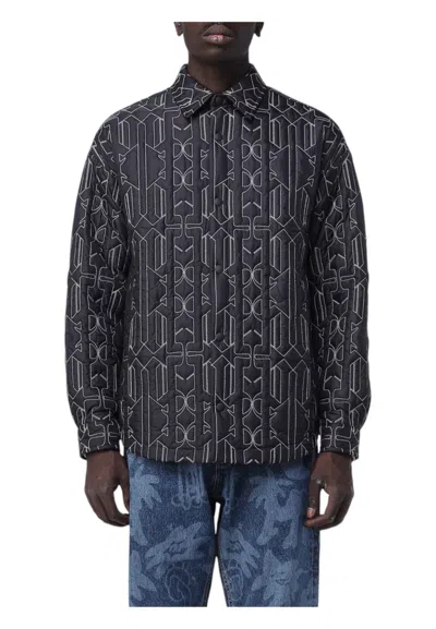 Palm Angels Quilted Shirt In Black