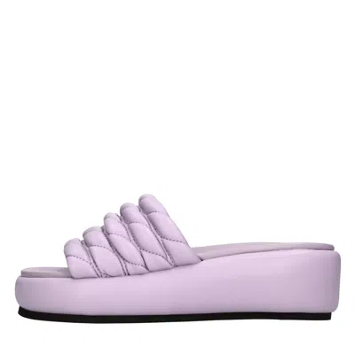 Strategia Woman Sandals Lilac Size 8 Textile Fibers In Purple