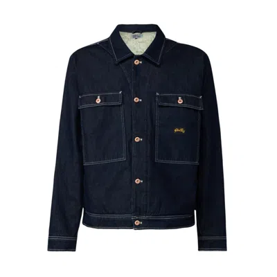 Stan Ray Coverall Contrast-stitch Denim Jacket In Blue