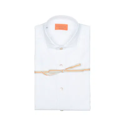 Grigio Shirt Man  Silk Sucher In White