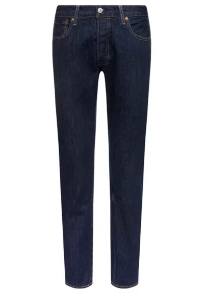 Levi's 501 Cotton Jeans With A Straight Leg In Denim Scuro