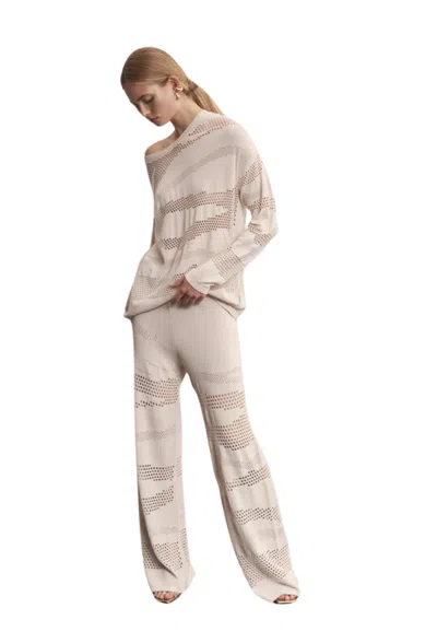 Akep Zebra-effect Knitted Trousers In Light