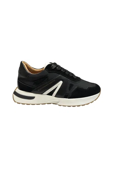 Alexander Smith Panelled Lace-up Sneakers In Black