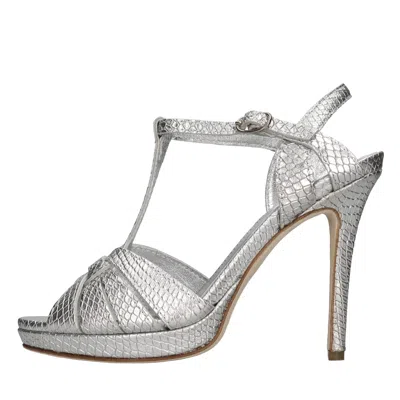 Grey-mer Grey Mer Sandals Silver In Argento Metallici E Grigi