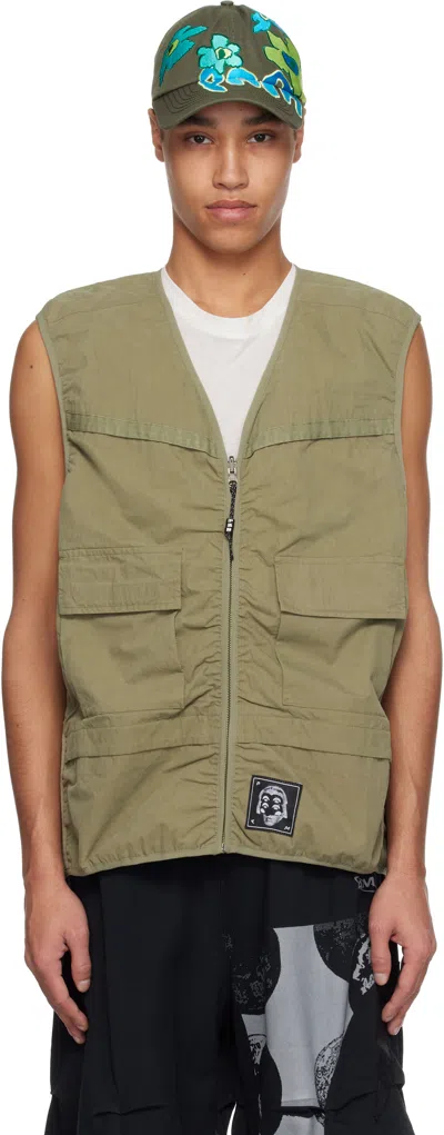 Perks And Mini Khaki Waxing Crescent Reversible Vest In Khaki