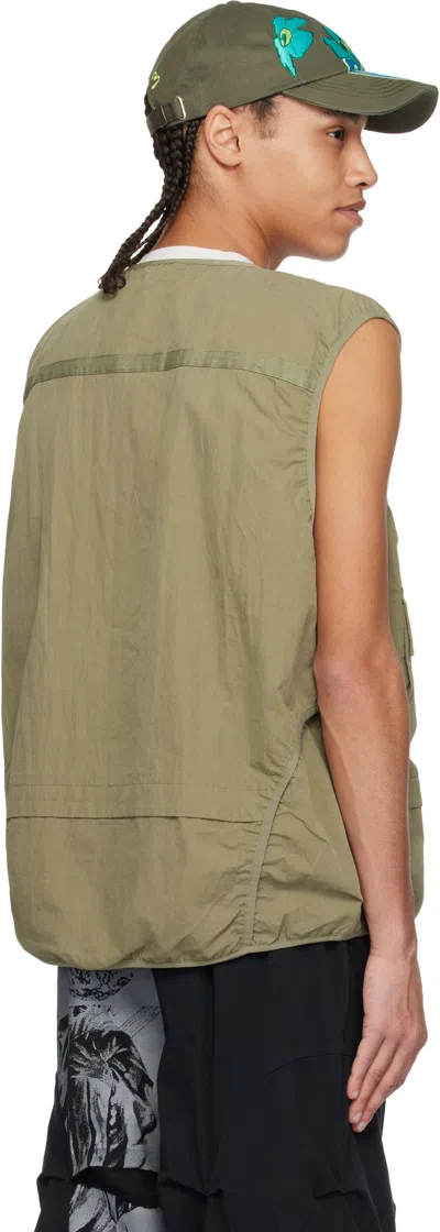 Perks And Mini Khaki Waxing Crescent Reversible Vest In Khaki
