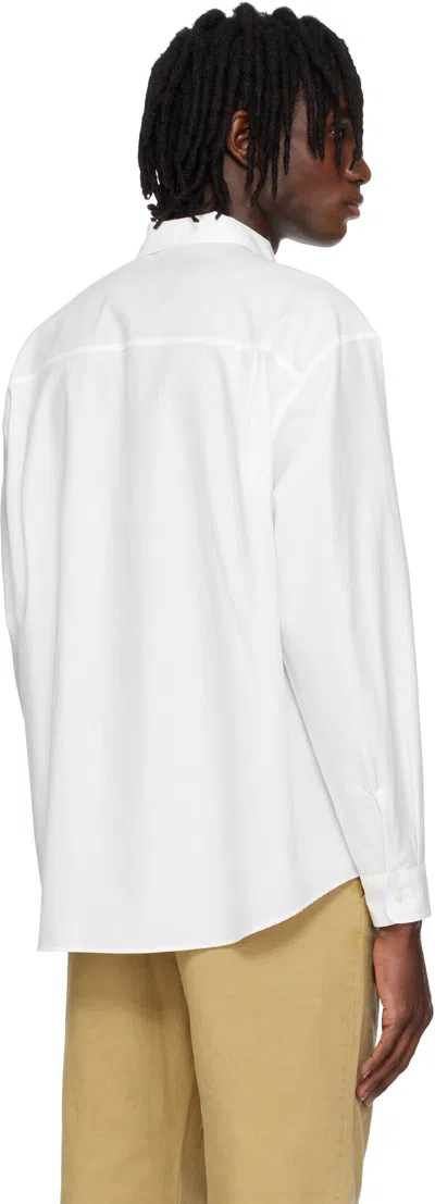 Auralee White Washed Finx Twill Big Shirt In White
