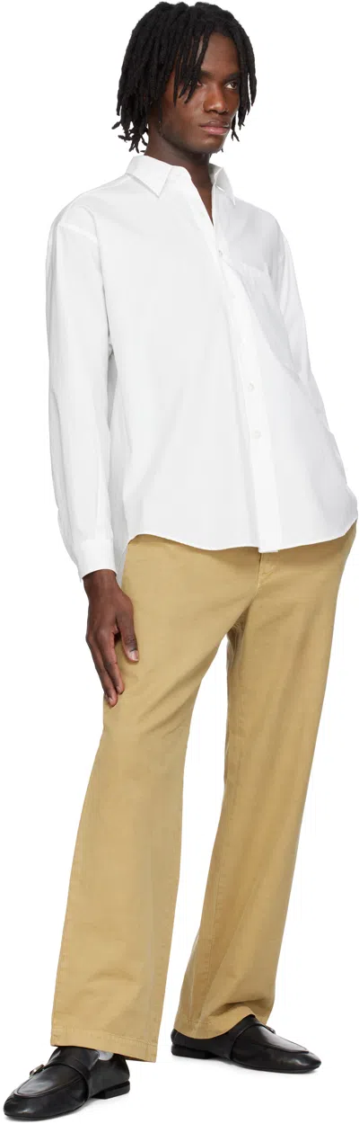 Auralee White Washed Finx Twill Big Shirt In White