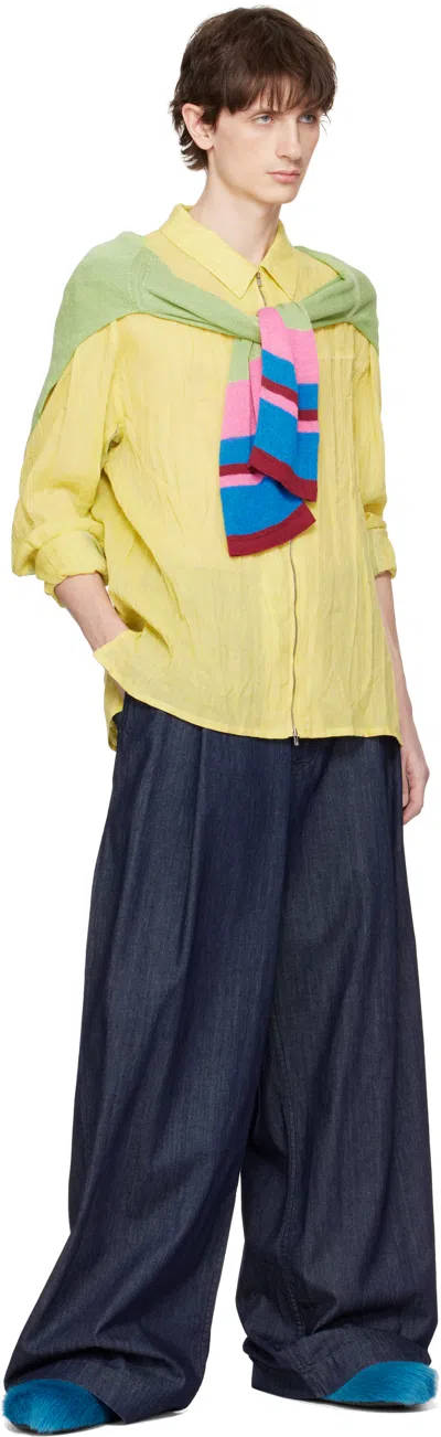 Marni Ponyskin And Leather Mules In Blue