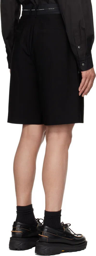 Feng Chen Wang Black Deconstructed Patchwork Shorts In Black