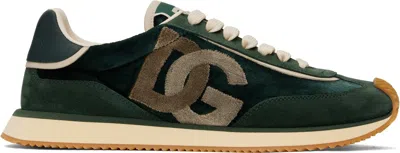 Dolce & Gabbana Cushion Low-top Sneakers Featuring Suede Inserts In Green