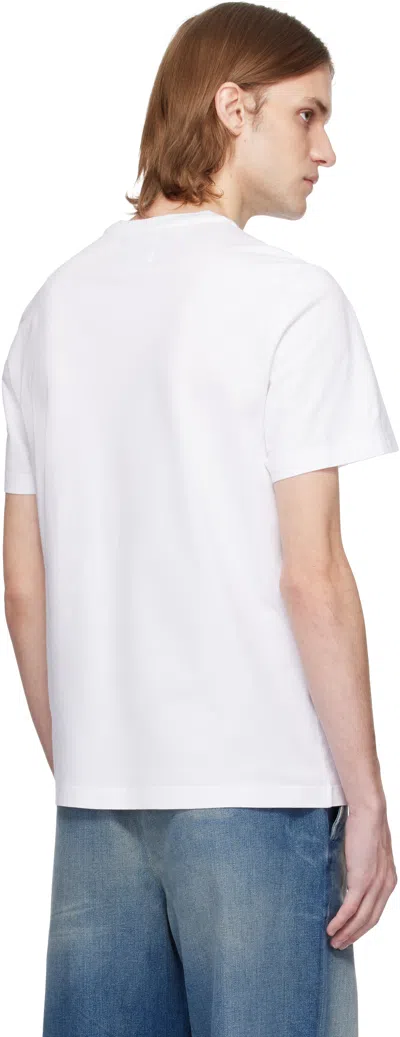 Golden Goose White T-shirt With Round Neck And One Star Logo Print On The Front In Cotton Man