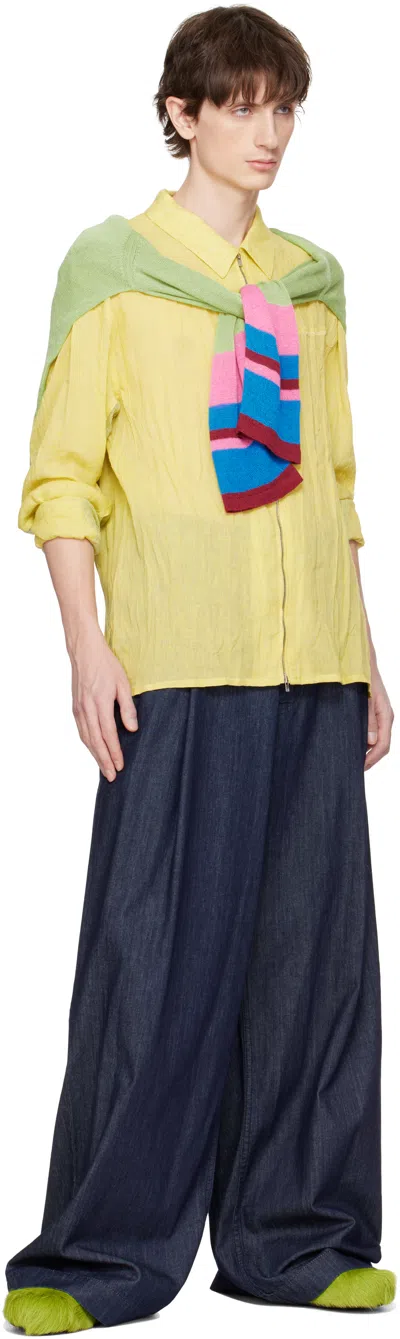 Marni Green Long Hair Calfskin Fussbett Slip-on Loafers In Green