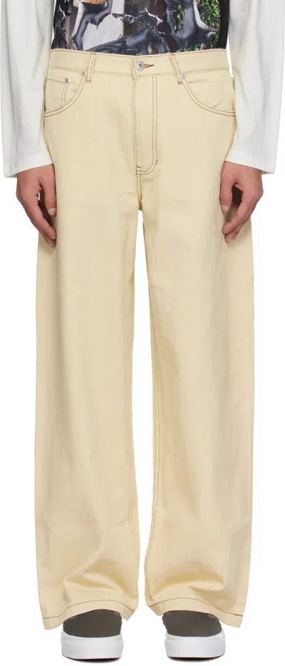 Perks And Mini Beige Alto Jeans In Ecru