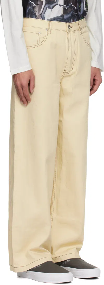 Perks And Mini Beige Alto Jeans In Ecru