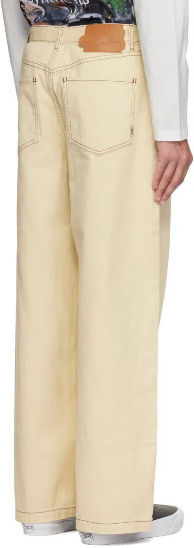 Perks And Mini Beige Alto Jeans In Ecru