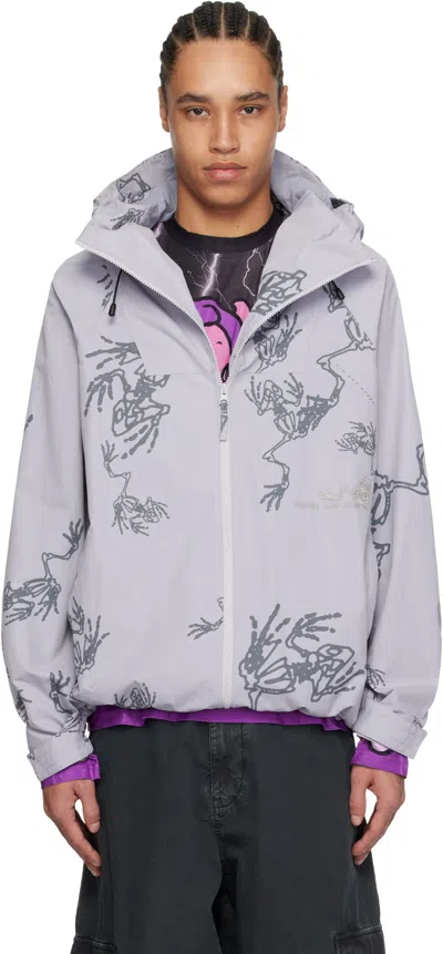 Perks And Mini Gray Dem Bones Light Weight Jacket In Grey