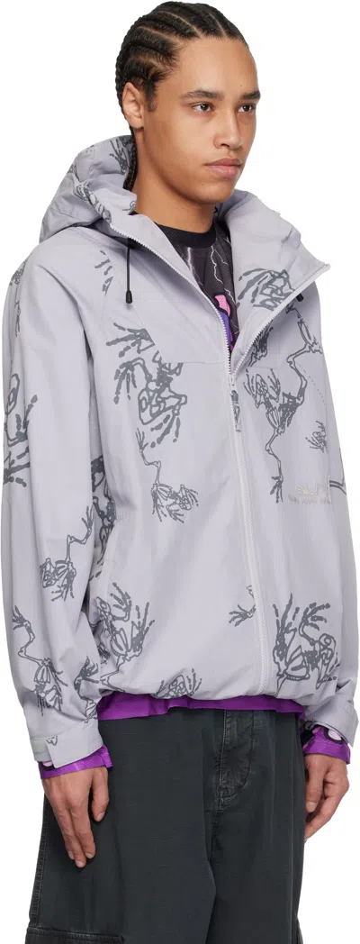 Perks And Mini Gray Dem Bones Light Weight Jacket In Grey