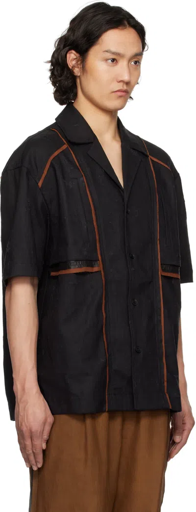 Feng Chen Wang Hemd Im Patchwork-design In Black