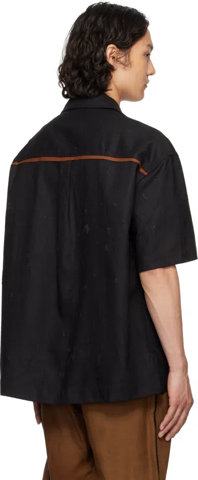 Feng Chen Wang Hemd Im Patchwork-design In Black