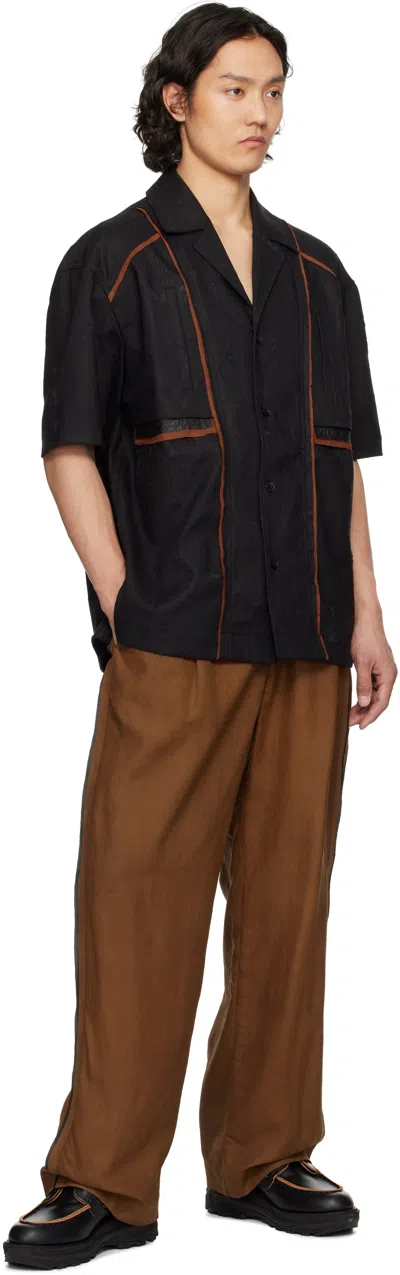 Feng Chen Wang Hemd Im Patchwork-design In Black