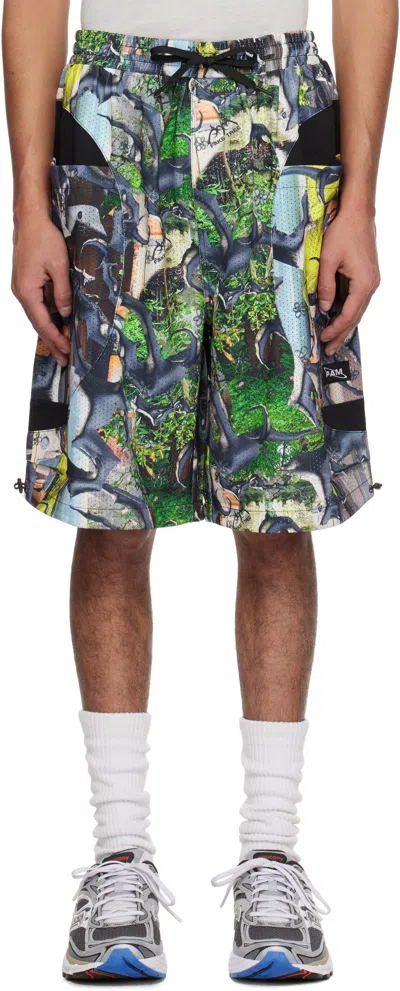 Perks And Mini Multicolor 'p.a.m.' Real Tree Mesh Shorts In Aop