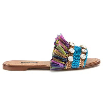 Dolce & Gabbana Multicolor Leather Di Lambskin Sandal In Multicolor