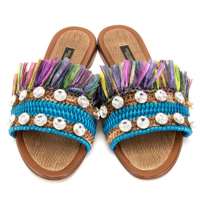 Dolce & Gabbana Multicolor Leather Di Lambskin Sandal In Multicolor