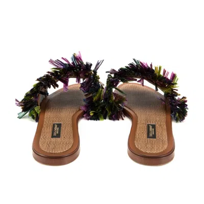 Dolce & Gabbana Multicolor Leather Di Lambskin Sandal In Multicolor