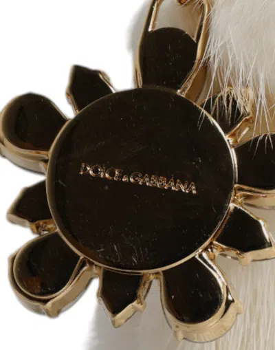Dolce & Gabbana White Fur Handwomen's Clutch Purse Pouch Women's Bag In White