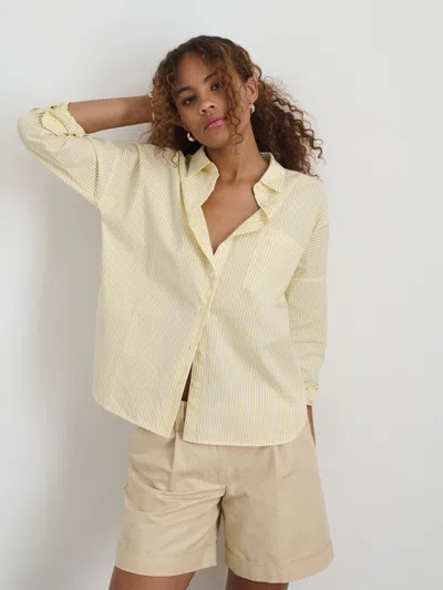 Alex Mill Jo Shirt In Sammy Stripe In White/yellow