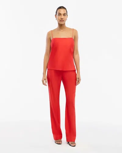 Another Tomorrow Silk Camisole Top In Red