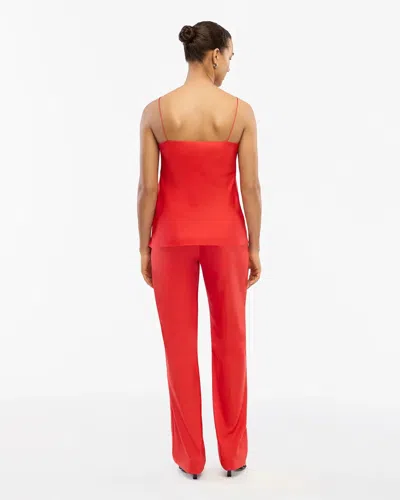 Another Tomorrow Silk Camisole Top In Red