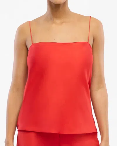 Another Tomorrow Silk Camisole Top In Red